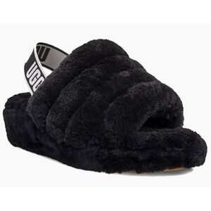 UGG Australia Fluff Yeah Slide Sandals for Women, Size US 10 - Black
